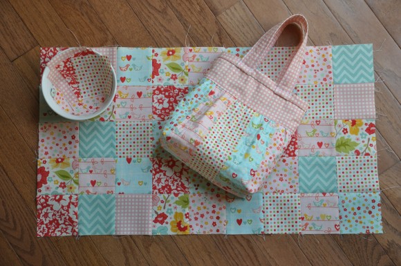 Patchwork Baby Doll Quilt and {Mini} Diaper Bag