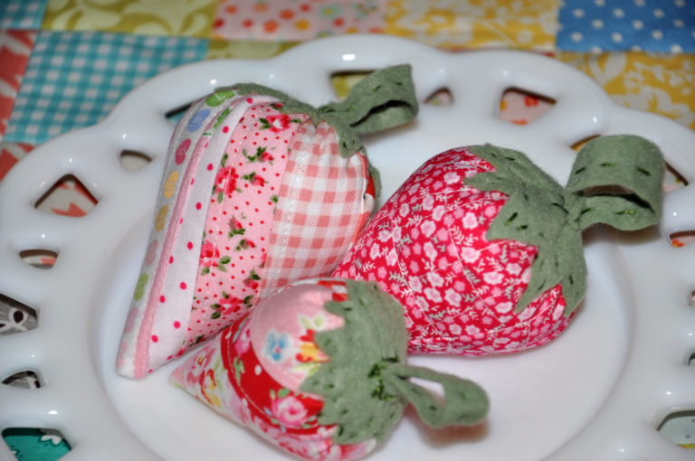 A Strawberry Pincushion Swap & Pillowcases