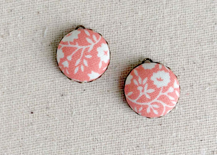DIY Craft Kit - SMALL - Size 24 (15 mm) Fabric Cover Button Earrings KIT-5  Pairs | eBay