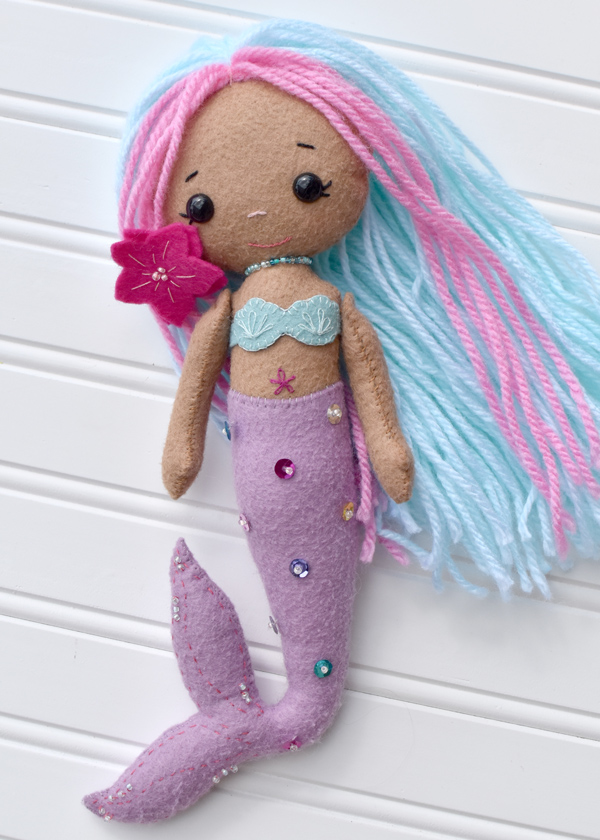 Handmade Wool Doll name 'Randie' Art Doll Needle Felted Merman Mermaid Figurine