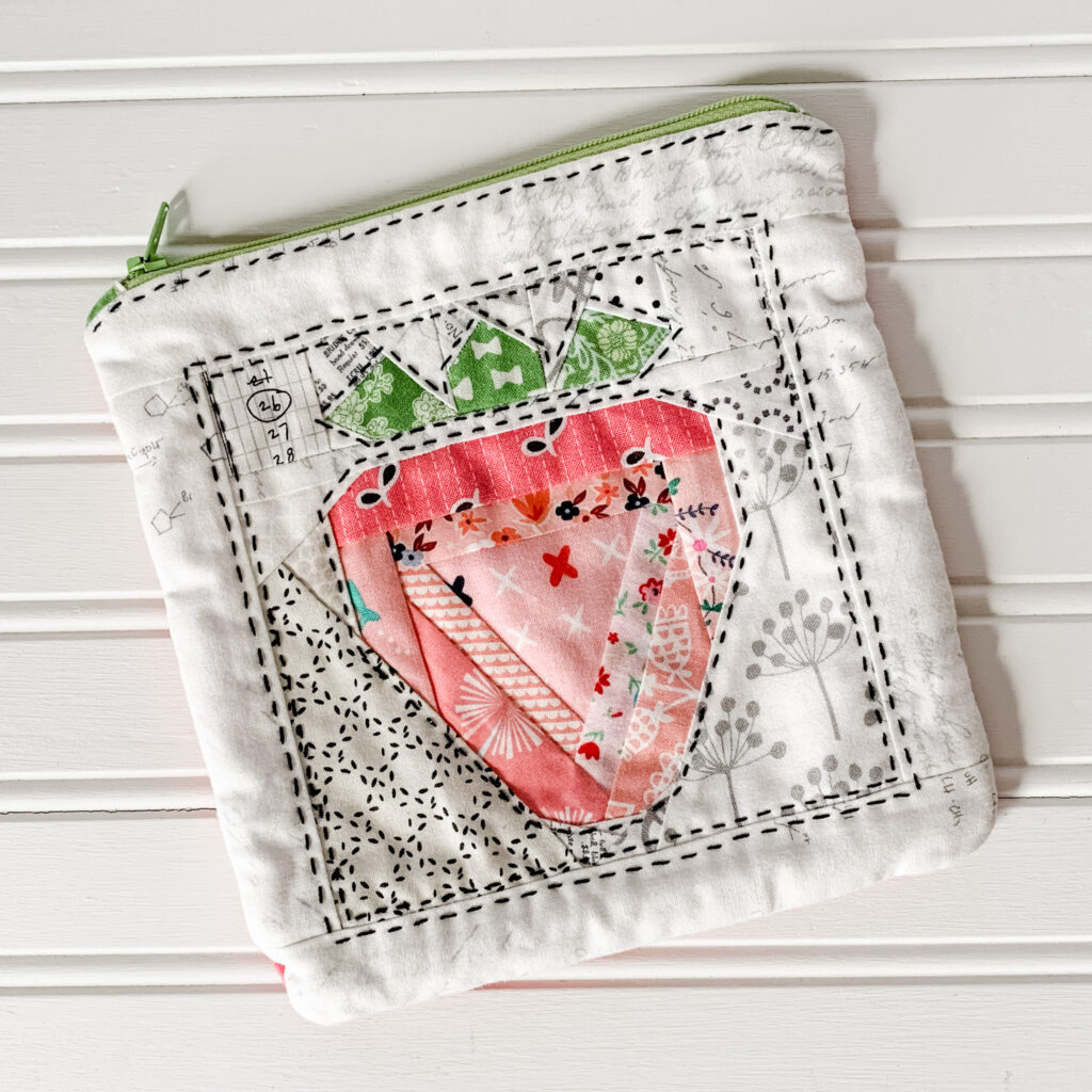 strawberry zipper pouch