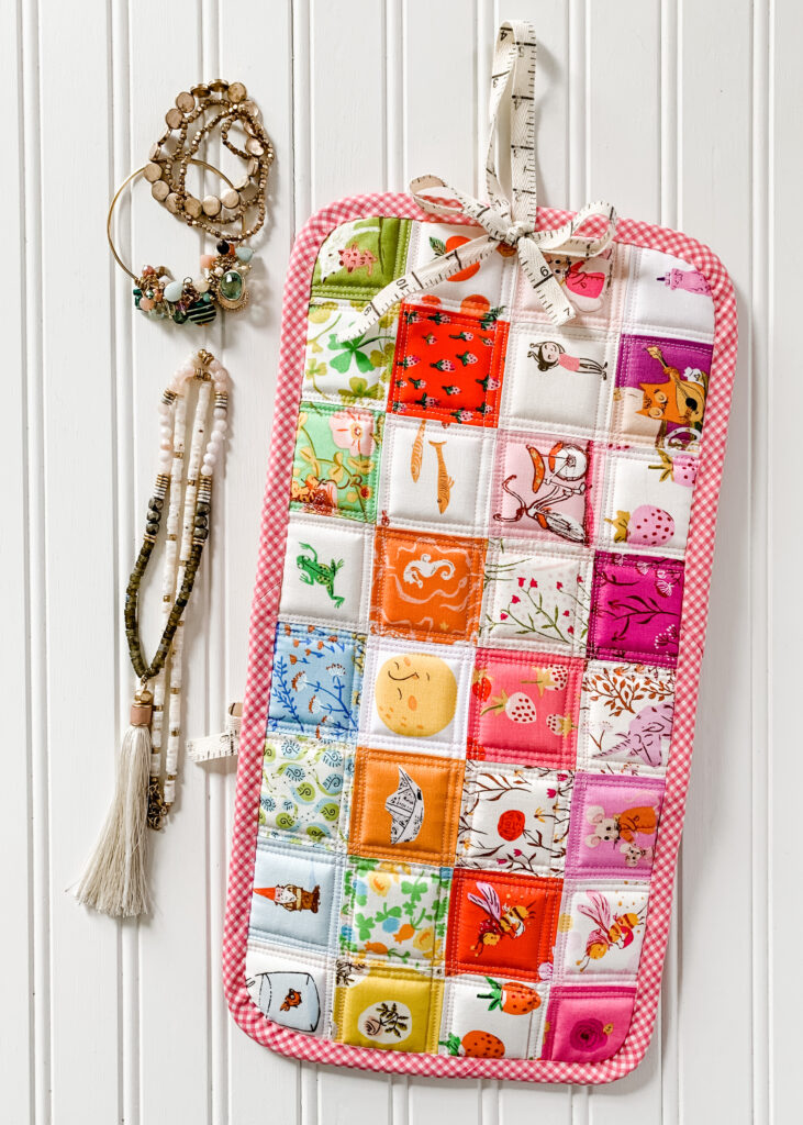 Quilted outside of the Olivia Jewelry Case and Bias Binding Tutorial