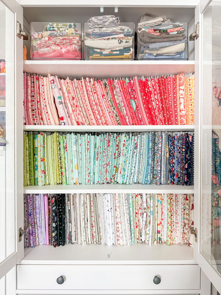 Cabinet full of my favorite fabrics