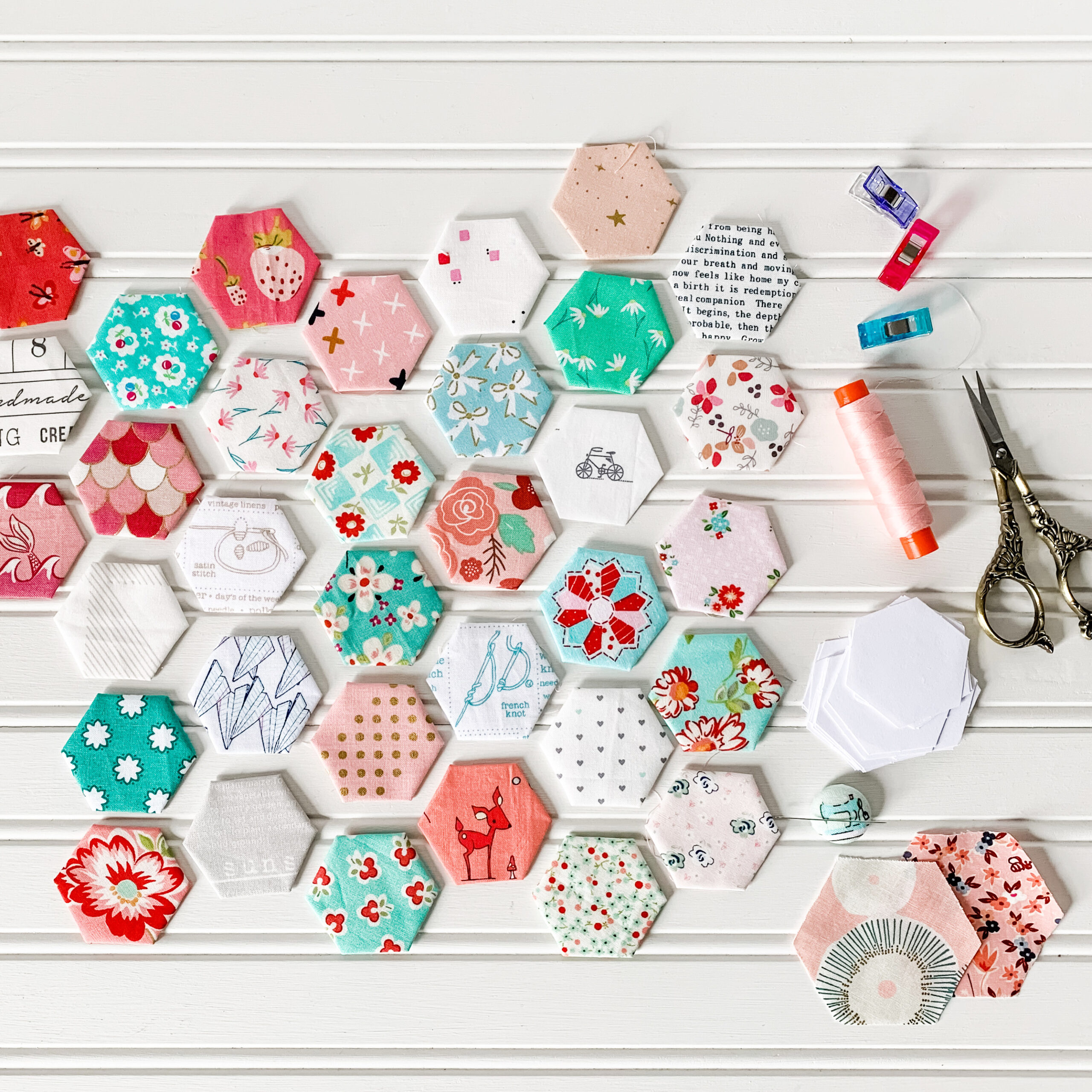 Learn to Sew English Paper Piecing Hexagons with Confidence - Clover &  Violet